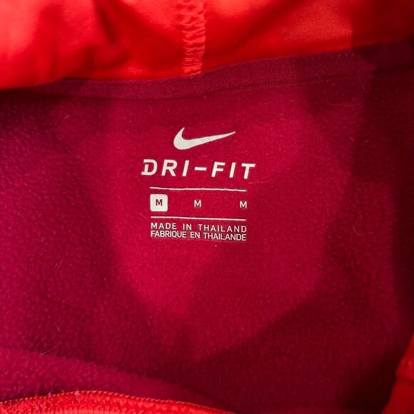 Nike Hoodie Sweatshirt Dri-Fit Hooded Long Sleeve Red Orange Athleisure Mens M - Picture 3 of 4